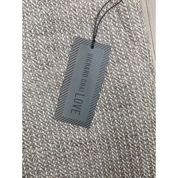 Richard Chai Love Women's Smokey Mauve Herringbone Side Tab Trousers Size 10 - Picture 4 of 8